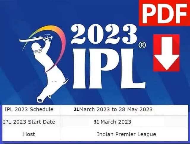 Ipl 2023 Matches Time Table Pdf 2023 Sarkari Yojana Bharti 9131